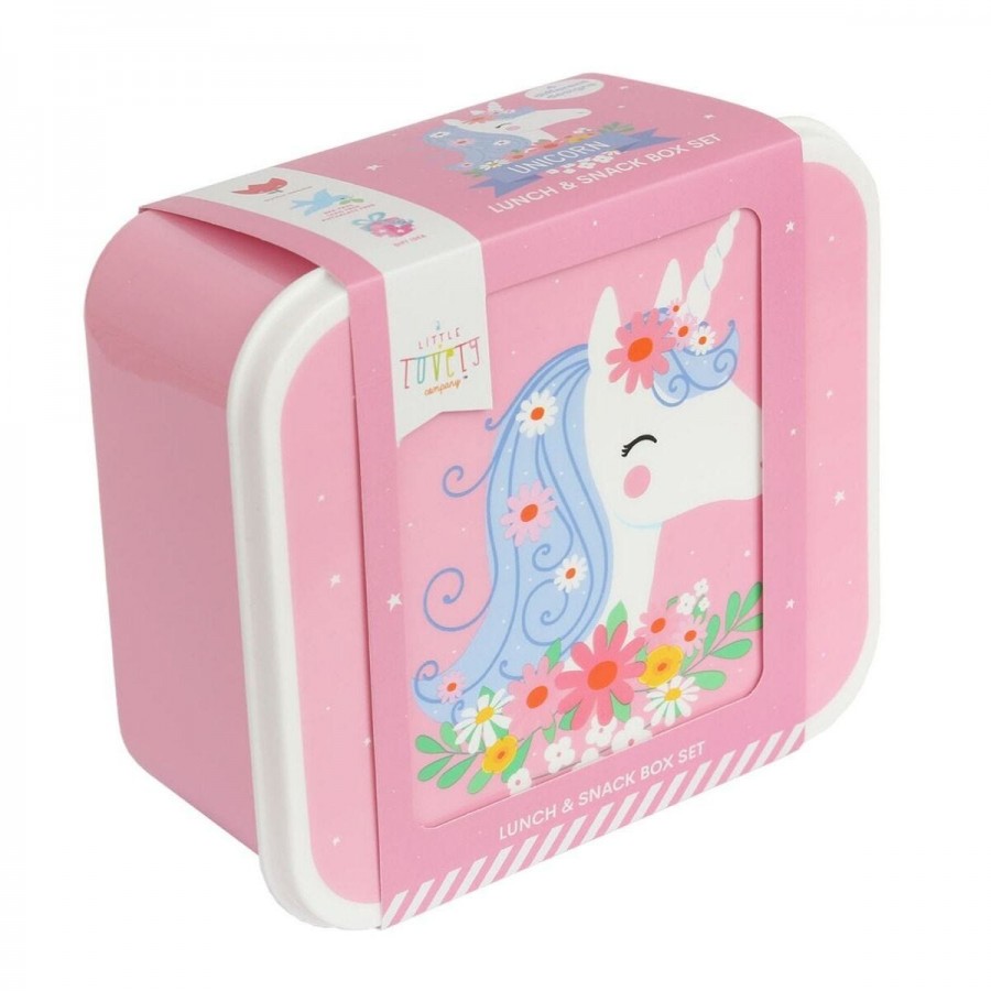 A little lovely company Σετ 4 δοχεία φαγητού Lunch & Snack Box Unicorn (SBSEUN22)