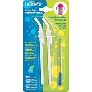 Dr. Brown's Ανταλλακτικά Καλαμάκια Διάφανα από Σιλικόνη 2τμχ (TC074)