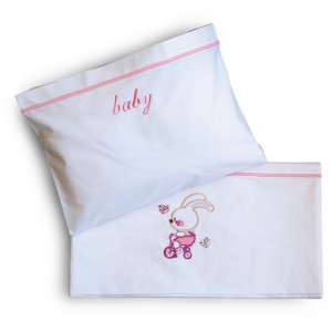 Sbhome  Σετ Σεντόνια Κούνιας με κέντημα Bike Pink (05.00467) Sbhome  Σετ Σεντόνια Κούνιας με κέντημα Bike Pink (05.00467)
