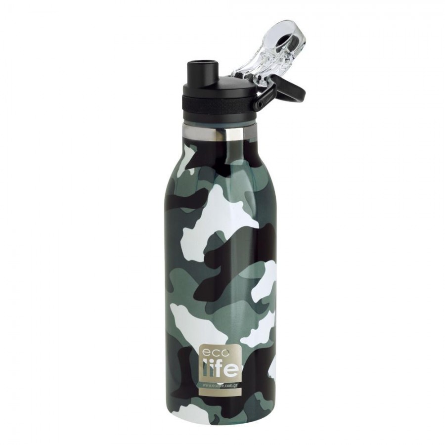 Life Green Ανοξείδωτο μπουκάλι θερμός 550ml Camouflage (33-BO-3026)