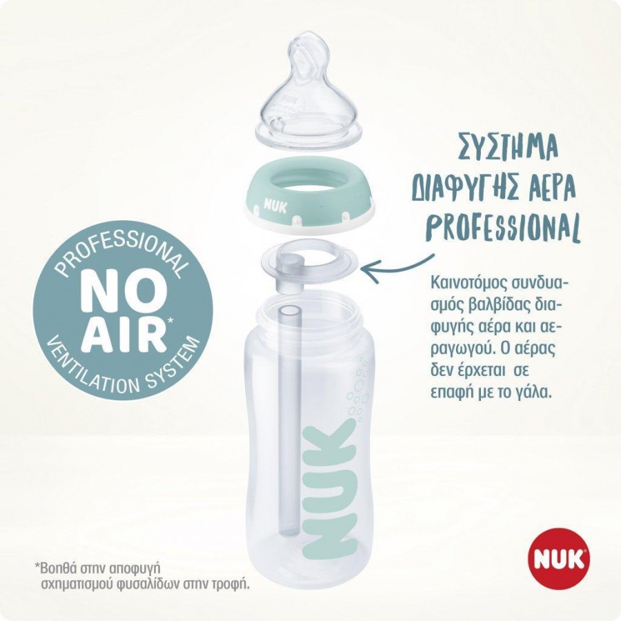 Nuk Anti-Colic Proffesional Σετ Ανταλλακτικών με Βουρτσάκι (10255626)