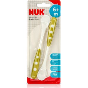 Nuk Βρεφικό Σετ με Κουτάλια από Σιλικόνη Πράσινο για 6+ μηνών 2τμχ (10255053)