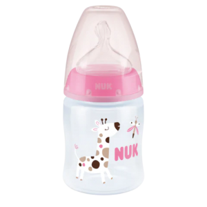 Nuk Πλαστικό Μπιμπερό First Choice Plus Temperature Control Κατά των Κολικών με Θηλή Σιλικόνης 150ml για 0-6 μηνών  Καμηλοπάρδαλη (10743889) Nuk Πλαστικό Μπιμπερό First Choice Plus Temperature Control Κατά των Κολικών με Θηλή Σιλικόνης 150ml για 0-6 μηνών  Καμηλοπάρδαλη (10743889)