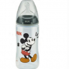 Nuk Πλαστικό Μπιμπερό First Choice Plus Temperature Control Mickey & Minnie Κατά των Κολικών με Θηλή Σιλικόνης 300ml για 6-18 μηνών Γκρι (10741034)