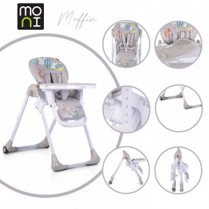 Moni Καρεκλάκι Φαγητού Muffin Grey (108685) Moni Καρεκλάκι Φαγητού Muffin Grey (108685)