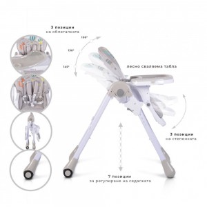 Moni Καρεκλάκι Φαγητού Muffin Grey (108685) Moni Καρεκλάκι Φαγητού Muffin Grey (108685)