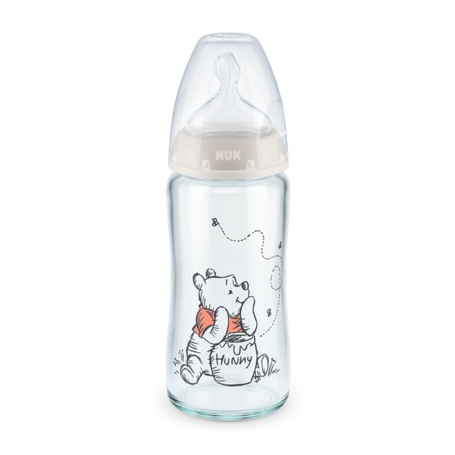 Nuk First Choice Plus Glass γυάλινο Μπιμπερό 240ml με Δείκτη Ελέγχου Θερμοκρασίας Winnie (10212054)