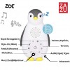 Zazu Zoe Πιγκουίνος Ύπνου Επαναφορτιζόμενoς Λευκοί Ήχοι Φως Νυκτός Ηχείο Bluetooth Γκρι (ZA-ZOE-01)