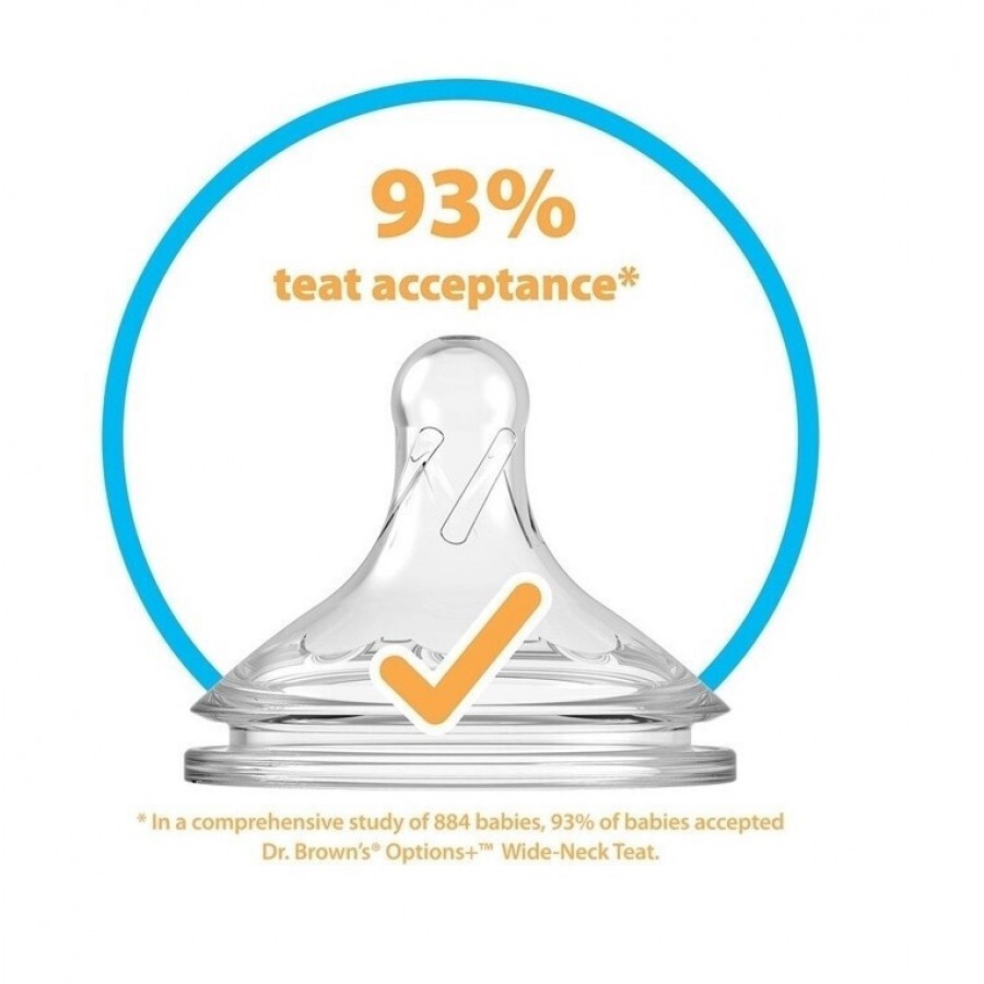 Dr. Brown's Πλαστικό Μπιμπερό Options+ Wide Neck Κατά των Κολικών με Θηλή Σιλικόνης 270ml για 0+ μηνών (WB91806)