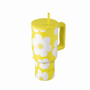 Estia θερμός Straw Tumbler XL Save The Aegean 900ml Yellow Daisy (01-41625) Estia θερμός Straw Tumbler XL Save The Aegean 900ml Yellow Daisy (01-41625)
