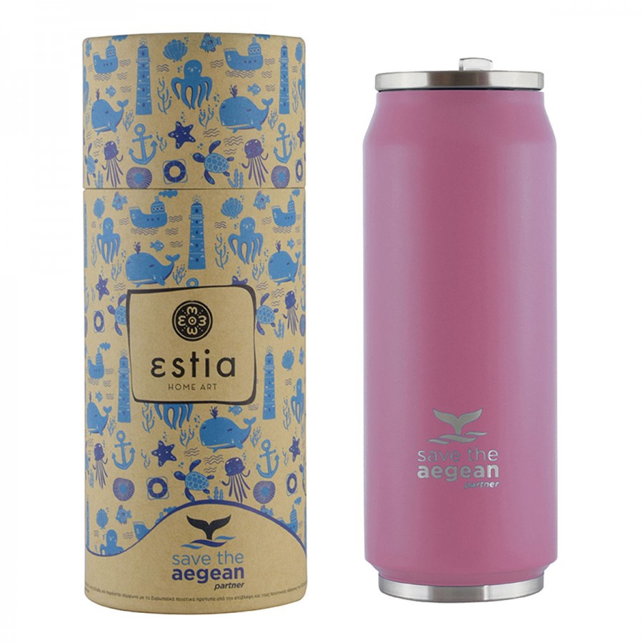 Estia θερμός Travel Cup Save The Aegean 500ml Blossom Rose (01-10317)