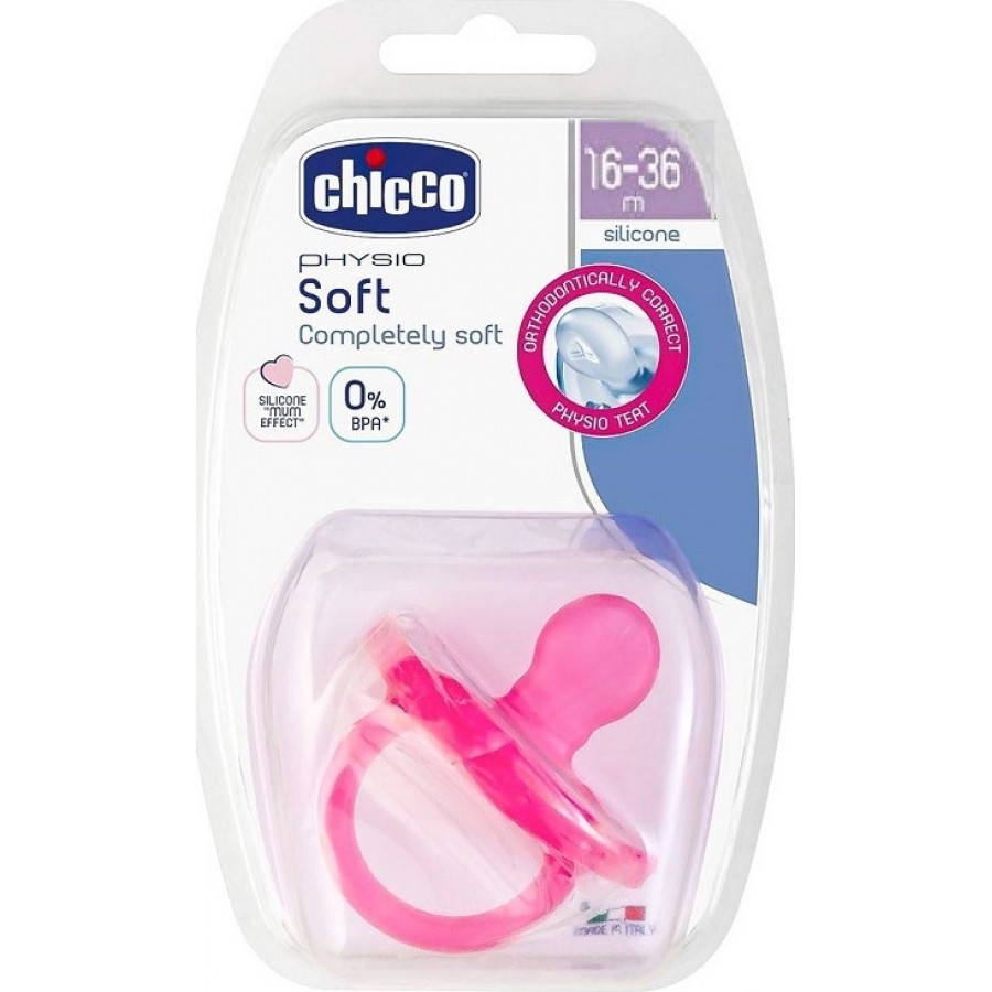 Chicco Physio Soft Σιλικόνης 16-36m Ροζ 1τμχ (C60-02713-11)