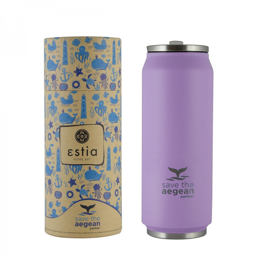 Estia θερμός Travel Cup Save The Aegean 500ml Matte Purple (01-8581)