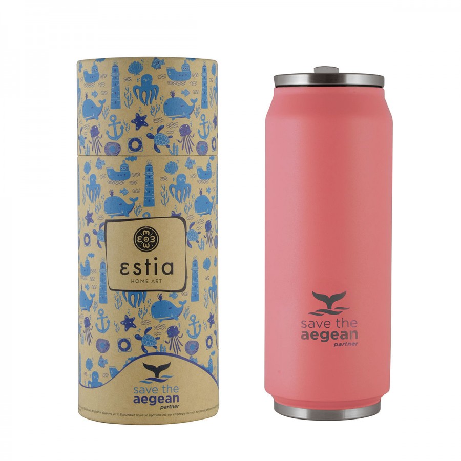 Estia θερμός Travel Cup Save The Aegean 500ml Fusion Coral (01-9878)