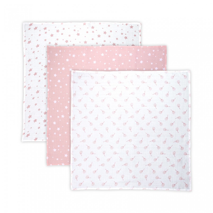 Lorelli Swaddle Blanket 80x80 cm MusselinaTrio Pink Mix (10340102301)