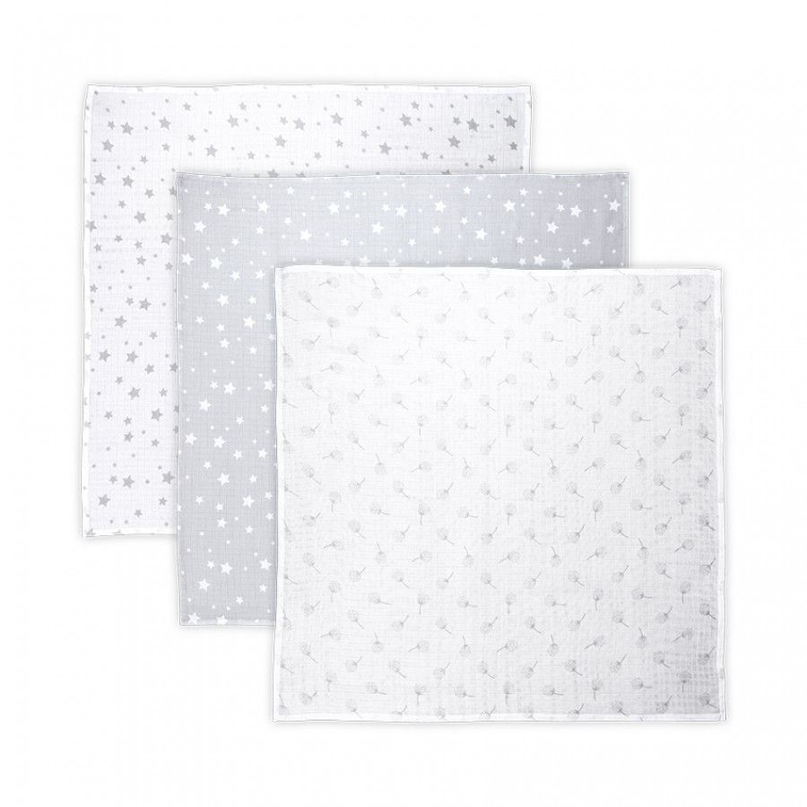 Loreeli Swaddle Blanket 80x80 cm Musselina Trio Mix Grey (10340102307)