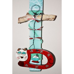 Χειροποίητη Αρωματική Λαμπάδα Με Διακοσμητική Ξύλινη Γατούλα (2023106) Χειροποίητη Αρωματική Λαμπάδα Με Διακοσμητική Ξύλινη Γατούλα (2023106)