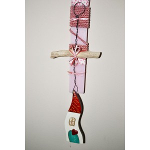 Χειροποίητη Αρωματική Λαμπάδα Με Διακοσμητικό Ξύλινο Σπίτι (2023110)