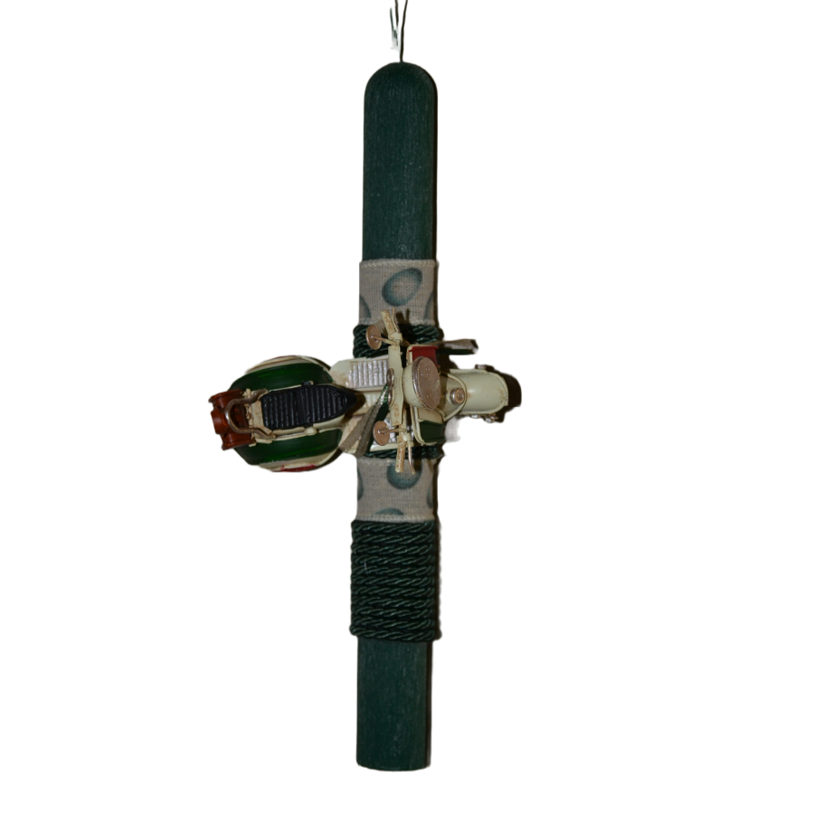 Χειροποίητη Αρωματική Λαμπάδα Με Λευκή Μεταλλική Βέσπα (2023167)