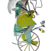 Χειροποίητη Αρωματική Λαμπάδα Με Κίτρινο Μεταλλικό Κρεμαστό Ποδήλατο (2024080)