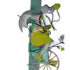 Χειροποίητη Αρωματική Λαμπάδα Με Κίτρινο Μεταλλικό Κρεμαστό Ποδήλατο (2024080)