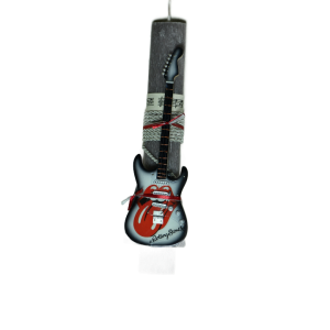 Χειροποίητη Αρωματική Λαμπάδα Με Κόκκινη Διακοσμητική Κιθάρα Rolling Stones (2024099)