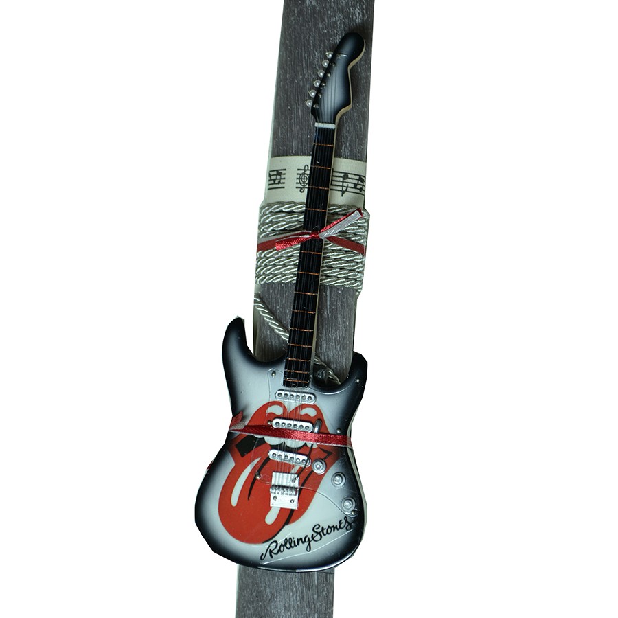 Χειροποίητη Αρωματική Λαμπάδα Με Κόκκινη Διακοσμητική Κιθάρα Rolling Stones (2024099)