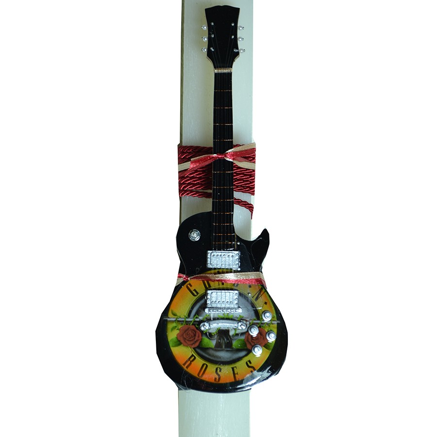 Χειροποίητη Αρωματική Λαμπάδα Με Διακοσμητική Κιθάρα Guns N' Roses (2024101)