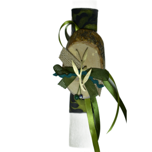 Χειροποίητη Αρωματική Λαμπάδα Με Ορειχάλκινο Διακοσμητικό Κλαδί Ελιάς σε κορμό Ξύλου (2024138) Χειροποίητη Αρωματική Λαμπάδα Με Ορειχάλκινο Διακοσμητικό Κλαδί Ελιάς σε κορμό Ξύλου (2024138)