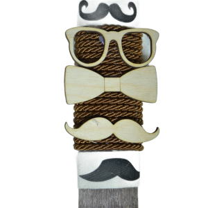 Χειροποίητη Αρωματική Λαμπάδα Με Ξύλινα Διακοσμητικά Γυαλιά Μουστάκι Παπιόν (2024155)