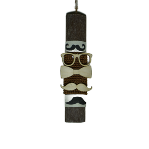 Χειροποίητη Αρωματική Λαμπάδα Με Ξύλινα Διακοσμητικά Γυαλιά Μουστάκι Παπιόν (2024155)