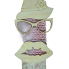 Χειροποίητη Αρωματική Λαμπάδα Με Ξύλινα Διακοσμητικά Καπέλο Γυαλιά και Χείλια (2024156)