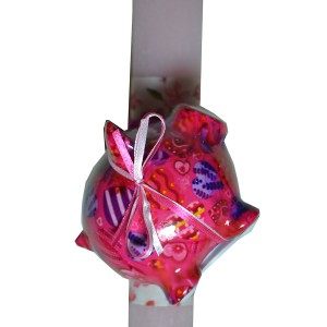 Χειροποίητη Αρωματική Λαμπάδα Με Kεραμικό Κουμπαρά  Γουρουνάκι (2024213) Χειροποίητη Αρωματική Λαμπάδα Με Kεραμικό Κουμπαρά  Γουρουνάκι (2024213)