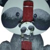 Χειροποίητη Αρωματική Λαμπάδα Panda Με Ξύλινη Βάση που κρεμιέται ως διακοσμητικό Καδράκι (2024269)
