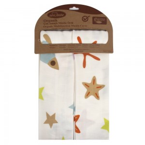 Sevi Bebe Σετ Πάνα Αγκαλιάς από Οργανική Μουσελίνα 2τμχ. Space Pattern (303-61)