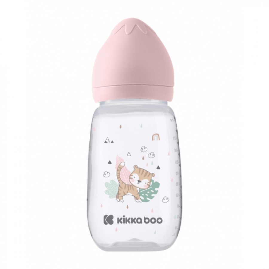 Kikkaboo Πλαστικό Μπιμπερό με θηλή σιλικόνης 6m+ 310ml Savanna Pink (31302020099)