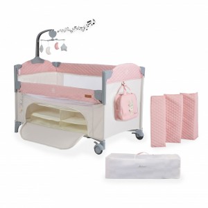 Cangaroo Παρκοκρέβατο 2 επιπέδων Με παιχνίδι Indiana Pink (3800146248345)  Cangaroo Παρκοκρέβατο 2 επιπέδων Με παιχνίδι Indiana Pink (3800146248345)