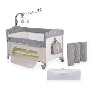 Cangaroo Παρκοκρέβατο 2 επιπέδων Με παιχνίδι Indiana Grey (38001462483)  Cangaroo Παρκοκρέβατο 2 επιπέδων Με παιχνίδι Indiana Grey (38001462483)
