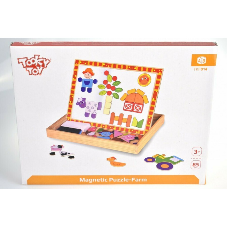 Tooky Toys Ξύλινος Μαγνητικός Πίνακας με Φάρμα TKF014 (6970090047329)