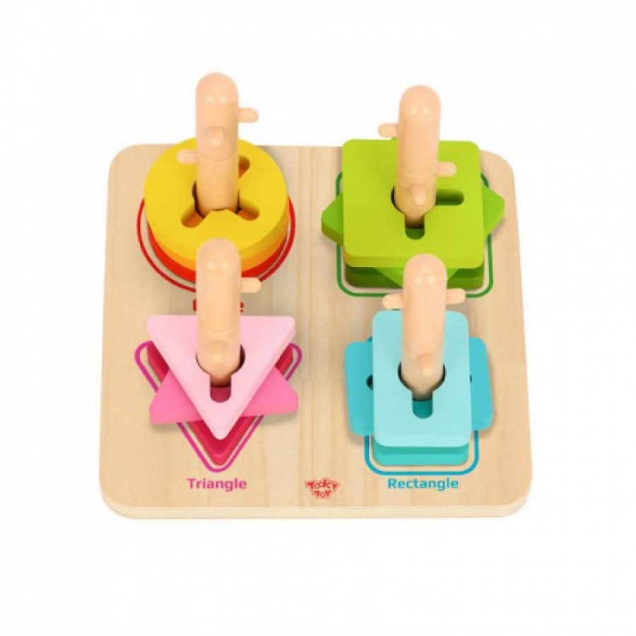 Tooky Toys Γεωμετρικά Σχήματα Στοίβαξης από Ξύλο για 24+ Μηνών TL905 (6972633370239)