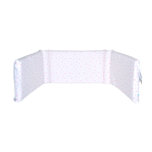 Babystar Προστατευτική Πάντα Διπλής Όψης για Κούνια Λευκό με Ροζ Αστεράκια (7101.Ρ)