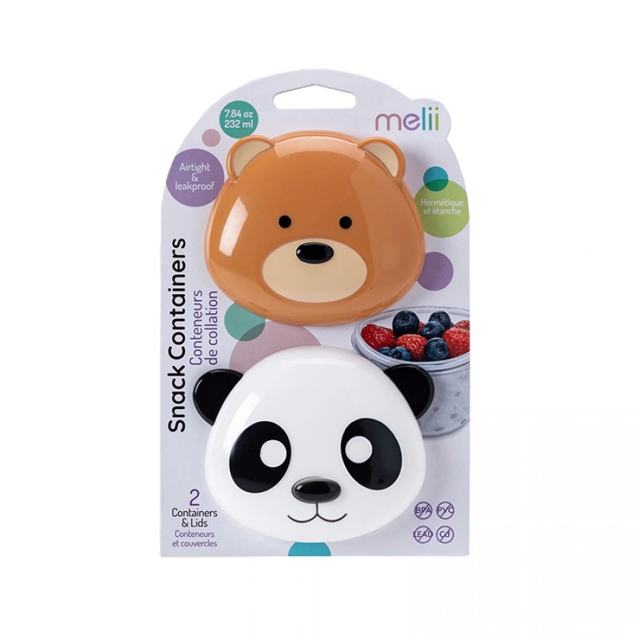 Melii – Σετ 2 δοχείων για σνακ Bear & Panda (MEL14700)