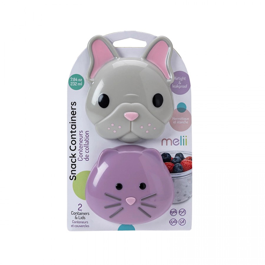 Melii – Σετ 2 δοχείων για σνακ Bulldog & Cat (MEL14800)