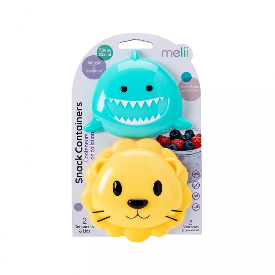 Melii – Σετ 2 δοχείων για σνακ Shark & Lion (MEL14900)