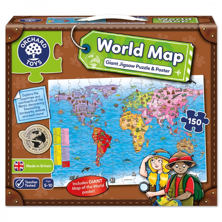 Orchard Toys Παγκόσμιος χάρτης (World Map) Puzzle & Poster Ηλικίες 5-10 ετών (ORCH280)