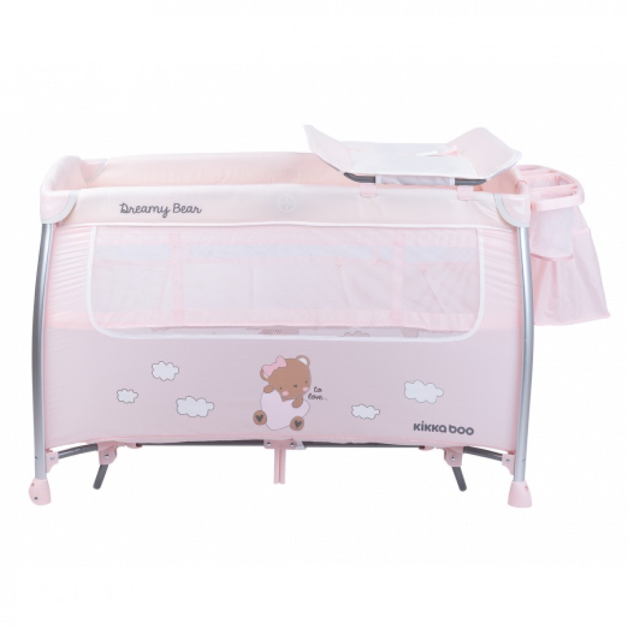 Kikkaboo Παρκοκρέβατο Dreamy Bear Pink 2 Επιπέδων (31003010090)