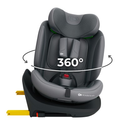 Kinderkraft Κάθισμα Αυτοκινήτου i-Grow Isofix i-Size 360° Grey (KCIGRO02GRYYPL100)