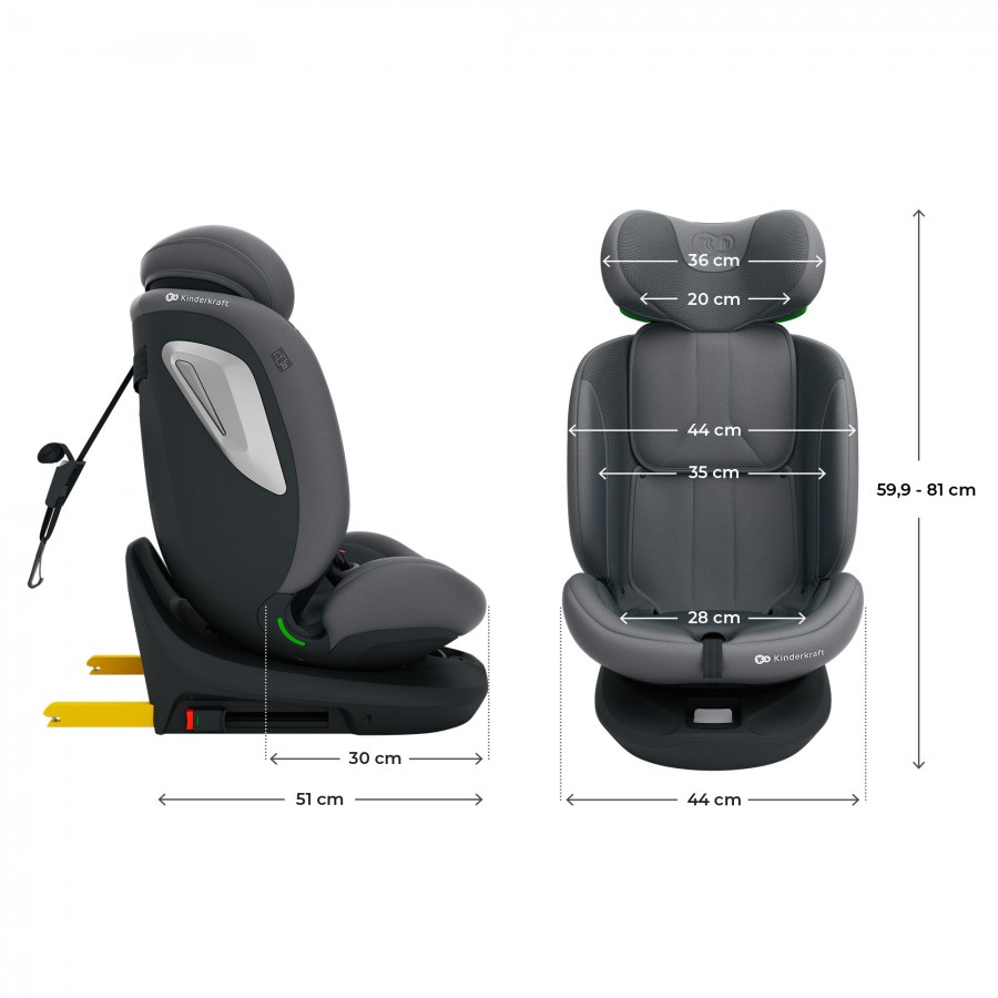 Kinderkraft Κάθισμα Αυτοκινήτου i-Grow Isofix i-Size 360° Grey (KCIGRO02GRYYPL100) Kinderkraft Κάθισμα Αυτοκινήτου i-Grow Isofix i-Size 360° Grey (KCIGRO02GRYYPL100)