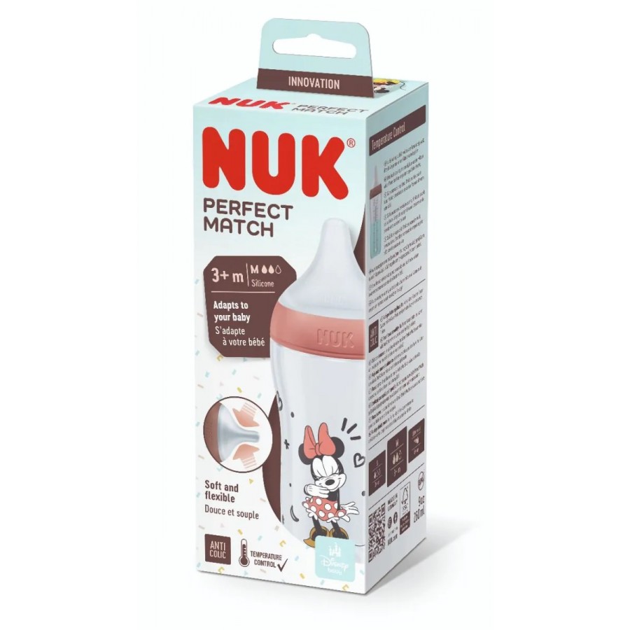 Nuk Disny Mnnie Μπιμπερό Πλαστικό 260ml Perfect Match με θηλή 3m+ (10216305_1)