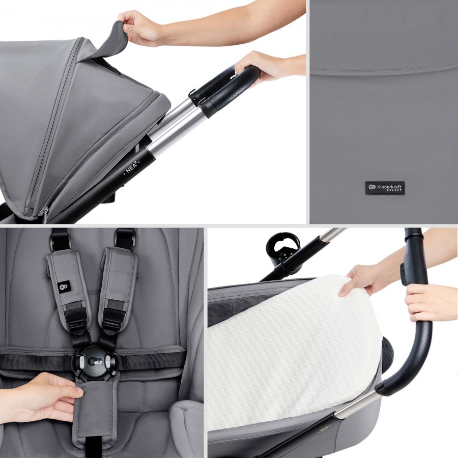 Kinderkraft Πολυκαρότσι Nea 5σε1 Light Grey (KSNEA002GRY2000-1)
